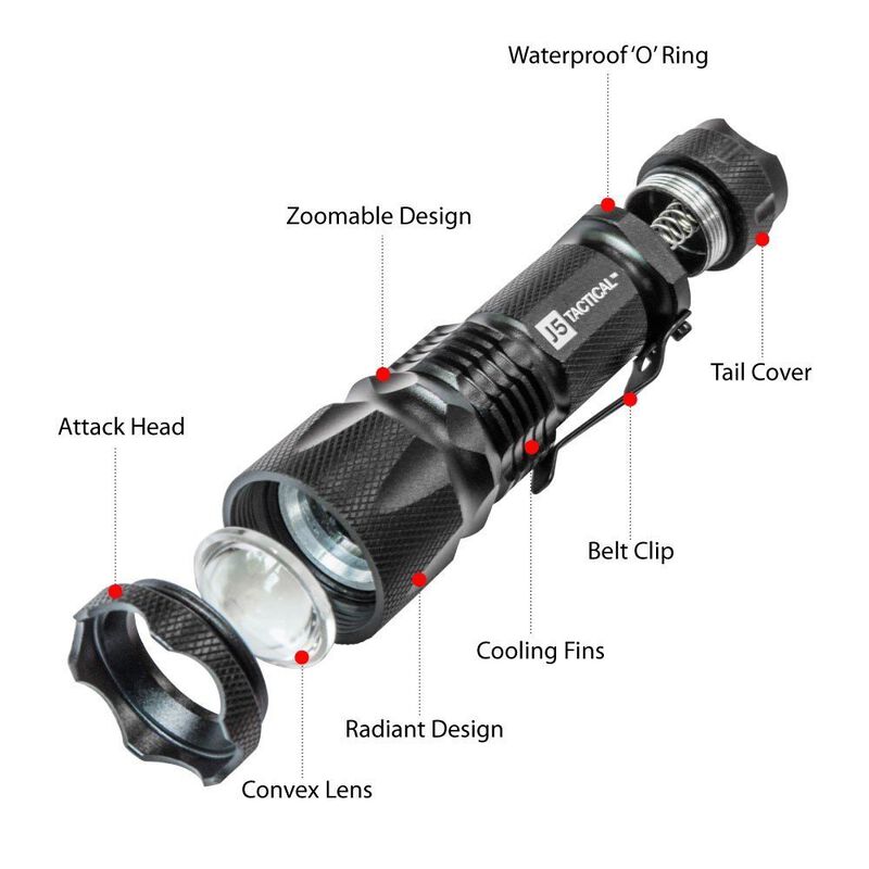 300 Lumen V1 PRO Flashlight | J5 Tactical, , large image number 3