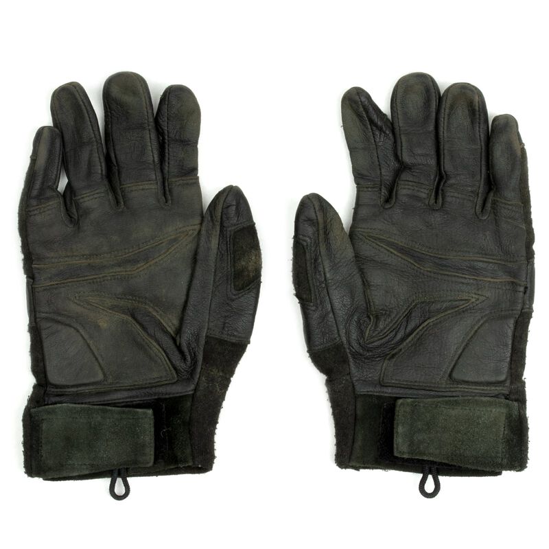 Black Austrian Leather Tactical Gloves | Padded Knuckles, , large image number 2