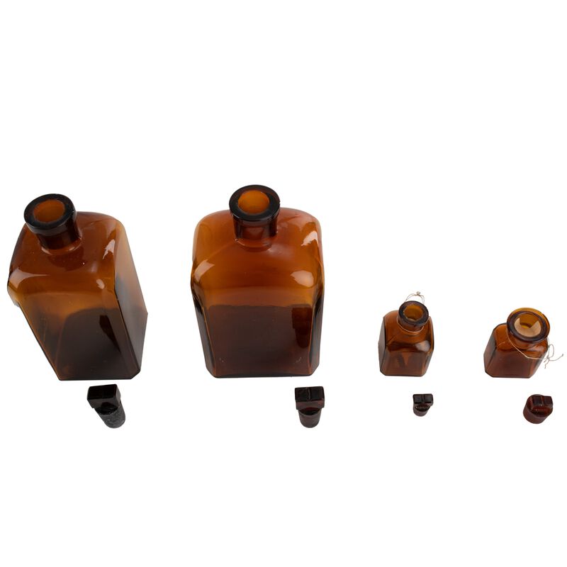 Czech Glass Square Bottle Set 4pc, , large image number 1