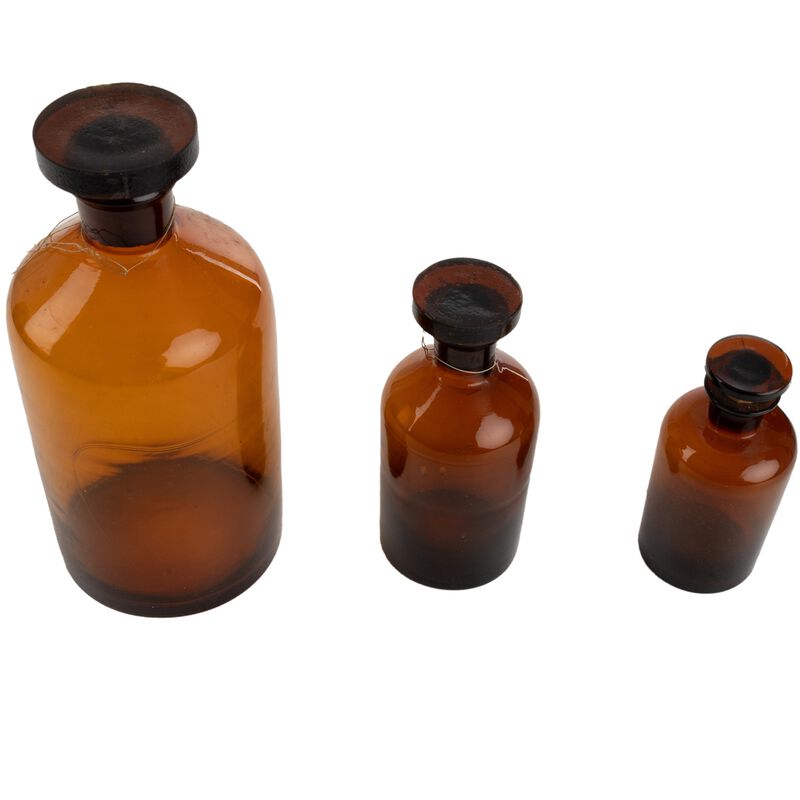 Czech Glass Round Bottle Set 3pc, , large image number 1