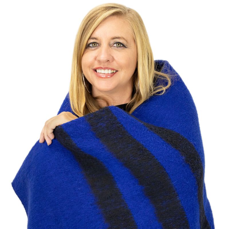 Royal Blue Classic Wool Blanket, , large image number 4