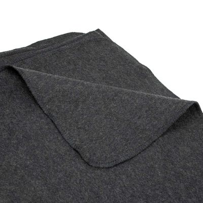 Charcoal Grey Classic Wool Blanket, Swiss Link