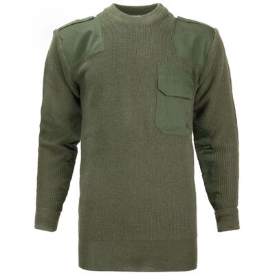 German Army Wool Commando Sweater Reproduction | Black & Olive Drab, , large