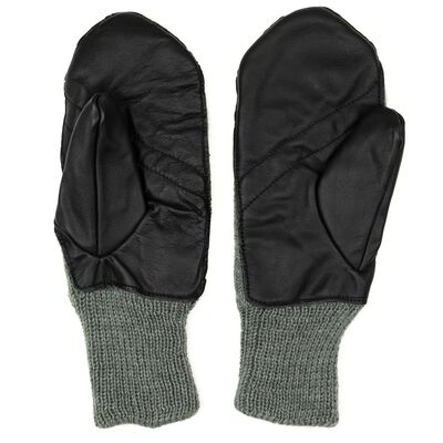 Swiss Military Wool Mittens With Leather Palm