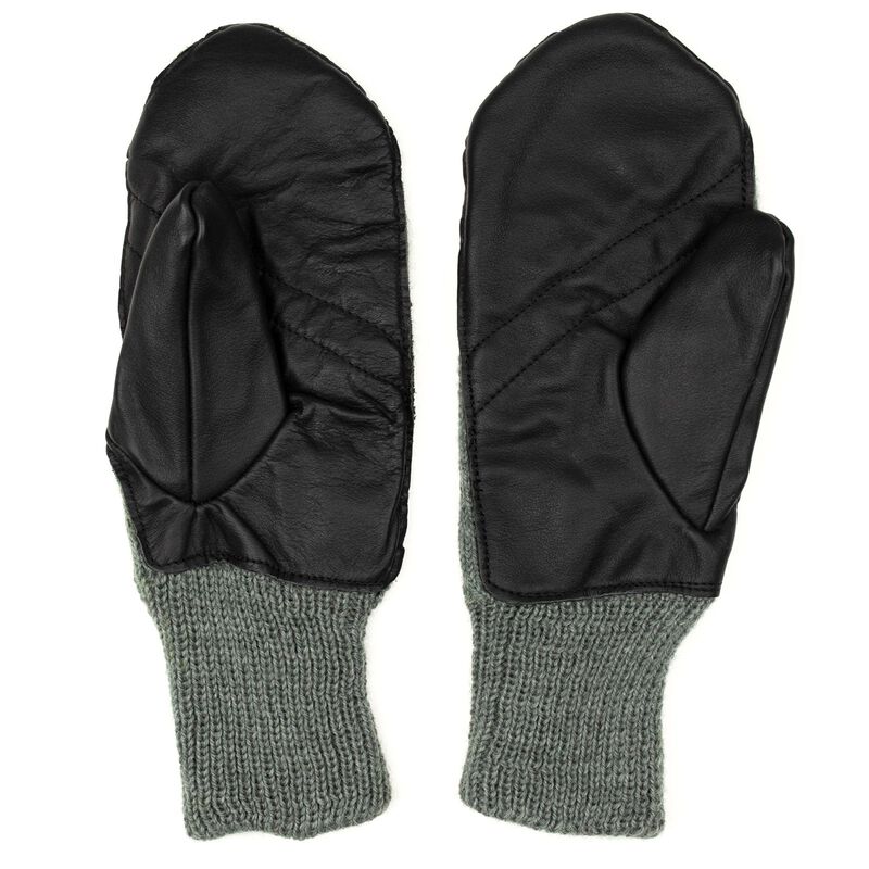 Swiss Military Wool Mittens With Leather Palm, , large image number 0