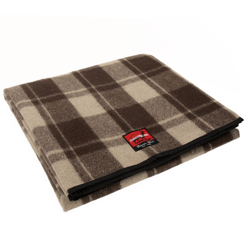Classic Wool Picnic Blanket Plaid | Cabin Brown image number 0