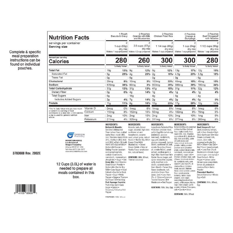 3 Day Emergency Food Supply | Mountain House Freeze Dried Food, , large image number 3