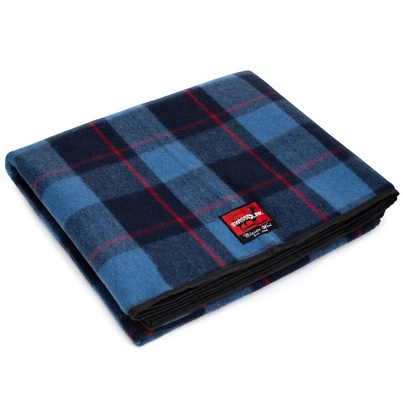 Classic Wool Picnic Blanket Plaid Sky Blue, , large image number 1