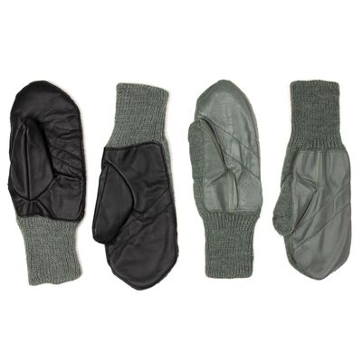 Swiss Military Wool Mittens With Leather Palm [6 pairs/unit]