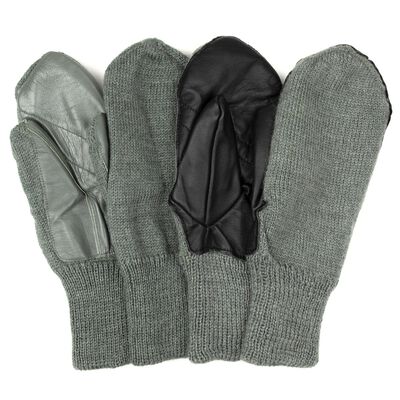 Swiss Military Wool Mittens With Leather Palm [6 pairs/unit], , large