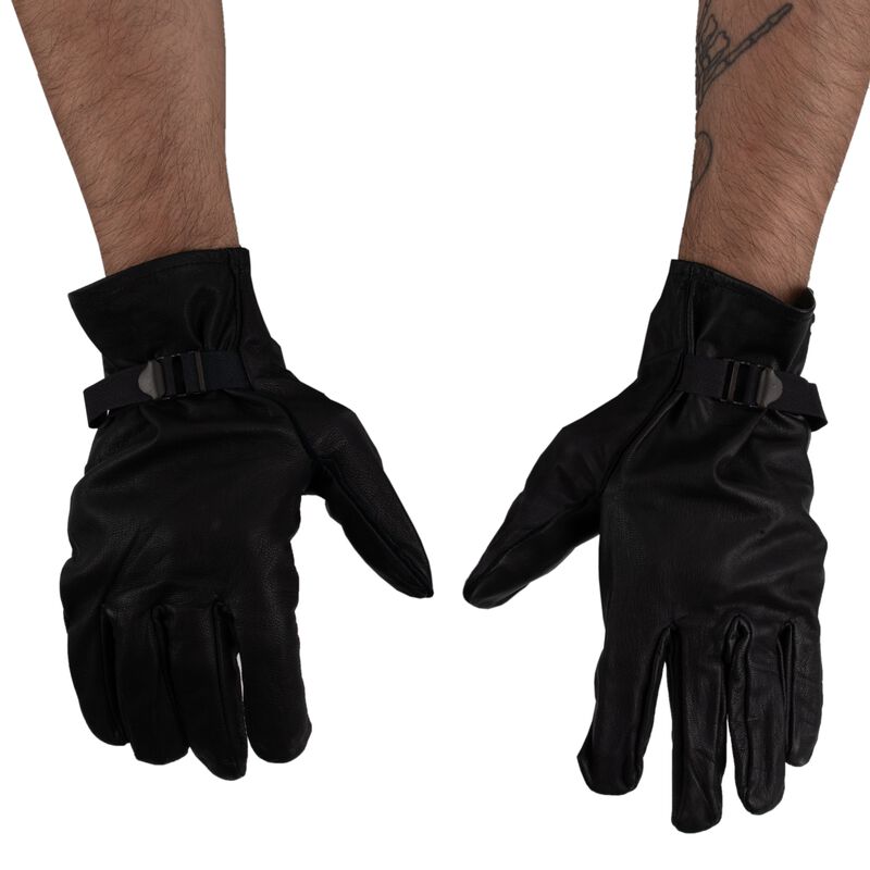 Black French Driving Leather Gloves | New image number 0
