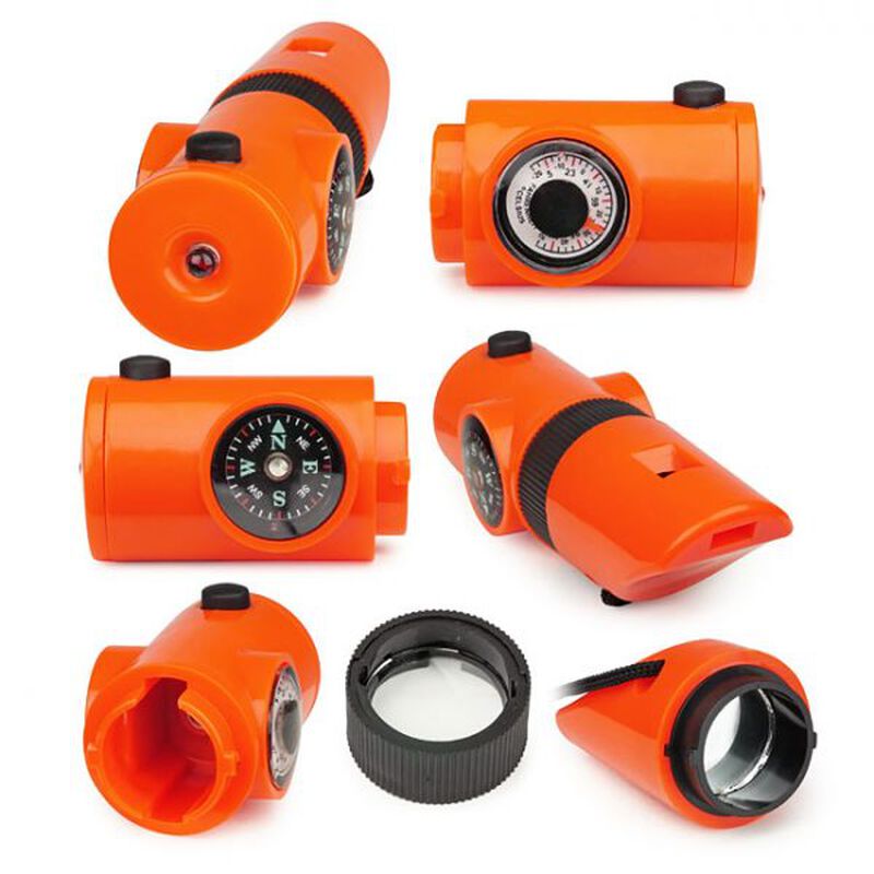 7-in-1 Orange Emergency Whistle, , large image number 0
