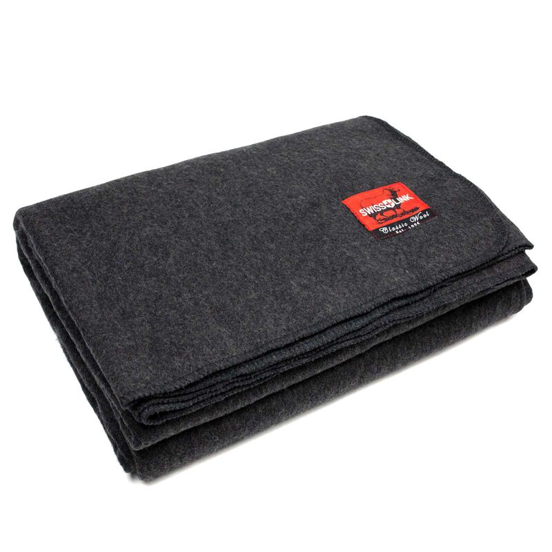 Charcoal Grey Classic Wool Blanket, , large image number 0