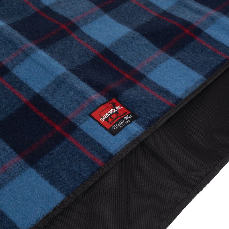 Classic Wool Picnic Blanket Plaid Sky Blue, , large image number 3