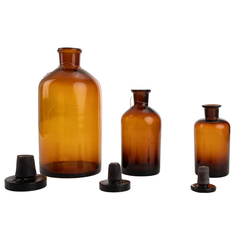 Czech Glass Round Bottle Set 3pc image number 0