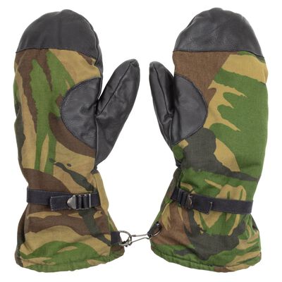 Dutch Military Woodland Mittens | Leather Palms