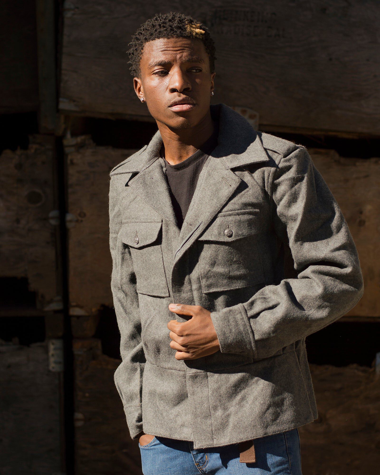 Wool military jacket outlet