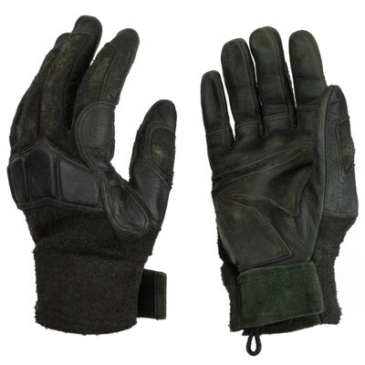 Black Austrian Leather Tactical Gloves | Padded Knuckles