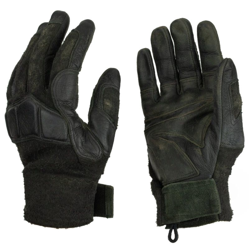 Black Austrian Leather Tactical Gloves | Padded Knuckles image number 0