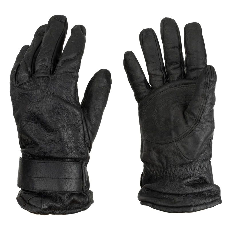 Black Austrian Leather Work Gloves | Wool Lining image number 0